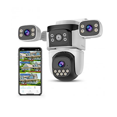 6MP Triple Lens 360 Degree Smart Night Color Vstarcam 4G Solar Battery Camera (CS621SR)