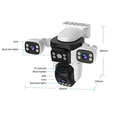 6MP Triple Lens 360 Degree Smart Night Color Vstarcam 4G Solar Battery Camera (CS621SR)
