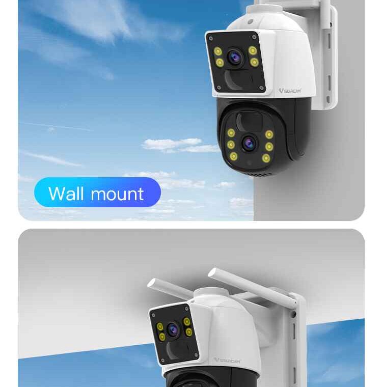 Vstarcam Dual Lens (BG66) 4G SIM Solar Battery Camera with 2Way Audio and Auto Tracking