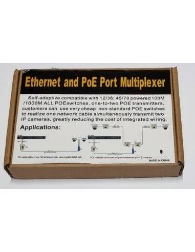 2 Port IP PoE Splitter Multiplexer - 2Cameras on 1Cable 2 Port IP PoE Splitter Multiplexer - 2Cameras on 1Cable